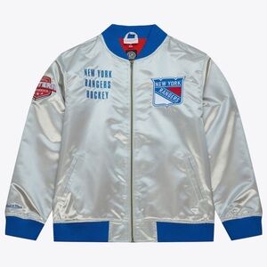New York Rangers NHL Team OG 2.0 Lightweight Silver Jacket Large Mitchell & Ness